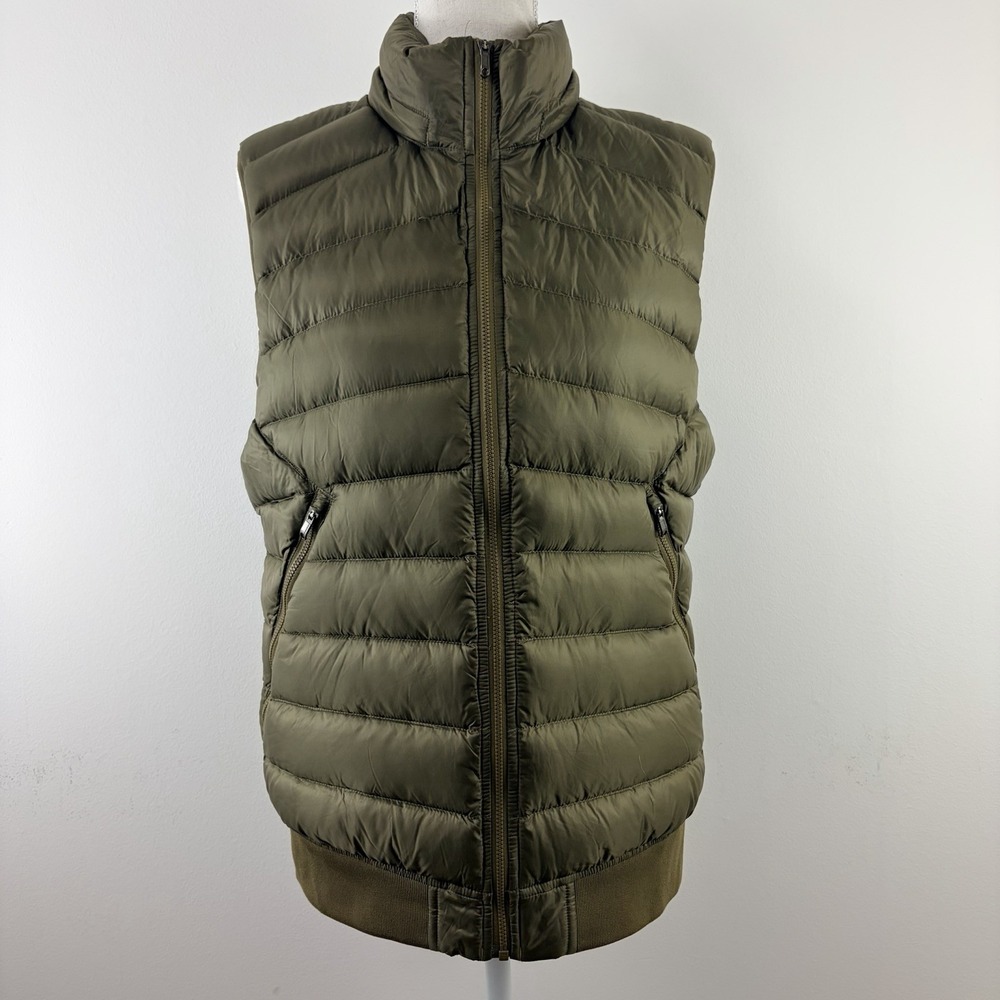 Lululemon Women's M Olive Green Goose Down Puffer Vest Full Zip Missing Hood